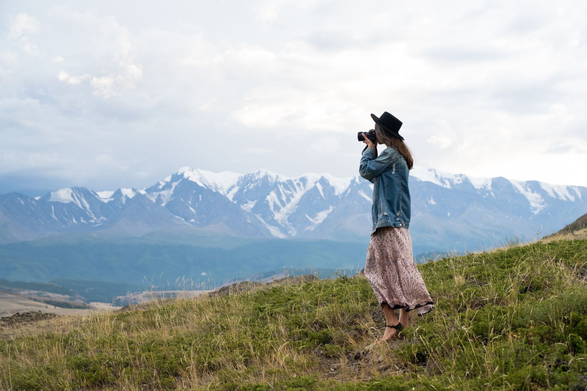 Travel photojournalist in nature